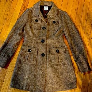 Tulle tweed winter fall coat small